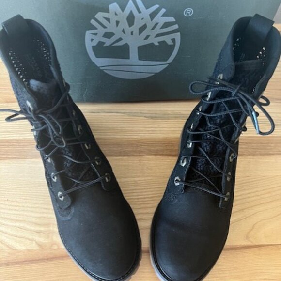 TIMBERLAND Womens Black Lace-Up Boots Size 7 *New In Box* - Picture 2 of 5